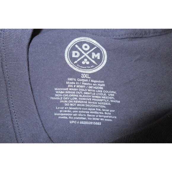 NWOT Dom Adults Shirt Size 3XL Blue No Bad Vibes Graphic Short Sleeves Crew Neck - Picture 4 of 8